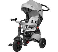 Tricycle Evolutif Enfant 1-5 Ans, Poussette, Siège Pivotant, Gris