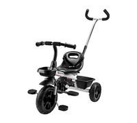Tricycle Evolutif Enfant jusqu'à 20 kg Guidon Contrôle Parents Ceinture Sécurité Siège Confortable Roues Larges Gris