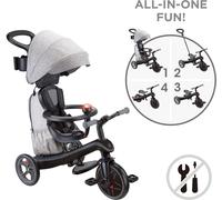 Tricycle évolutif - GLOBBER - 4-en-1 DELUXE - 10 mois à 5 ans - Gris clair / Noir