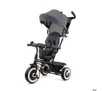Tricycle Évolutif Kinderkraft ASTON, 9 Mois à 5 Ans, Roues Increvables, Selle Pivotante, Capote Pliante, Multi-Configurations, Gris
