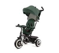 Tricycle Évolutif Kinderkraft ASTON, 9 Mois à 5 Ans, Roues Increvables, Selle Pivotante, Capote Pliante, Multi-Configurations, Vert
