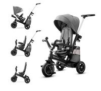 Tricycle Évolutif Kinderkraft Easytwist 5 En 1 Avec Siège Rotatif 360°, Roues Pu Increvables Et Capote Upf50+ Gris TU