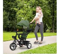 Tricycle évolutif pour bébé ou enfant - HOMEWELL - YIPEEMA - Vert - 9 Mois à 5 Ans