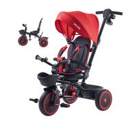 Tricycle Évolutif pour Enfants de 1 à 5 Ans-VEVOR-Tricycle Bébé 6 en 1 avec Canne Réglable à 4 Niveaux-Rouge