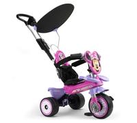 Tricycle Évolutif Sport Baby Minnie Mouse pour Enfants 10-36 Mois + Parasol + Arc et Ceinture de Sécurité + Poignée de Direction Parentale + Couleur Rose - INJUSA
