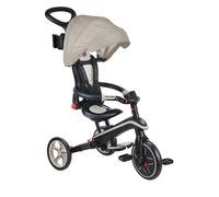 Globber Tricycle Explorer 4 en 1 – pliable et évolutif (10 mois–5 ans) – Taupe