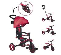 Globber - Tricycle Explorer 4 en 1 - Tricycle Pliable et évolutif en draisienne pour Les Tout-Petits de 10 Mois à 5 Ans - Rouge