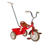 Tricycle métal avec canne et benne rouge TU