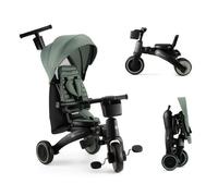 Tricycle Multifonctionnel 5 en 1 Kinderkraft JAZZ 2, 9 Mois à 5 Ans, Pliage Compact, Siège Pivotant 360°, Draisienne, Vert