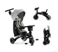 Kinderkraft Jazz 2, Tricycle Transformable 6 en 1, avec Fonction Draisienne, Pliable, avec Accessoires, Vélo Polyvalent, Protection UV UPF50+, De 9 Mois à 5 Ans, Gris