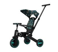 Tricycle pliable multifonction pour bébé - Plusieurs modes, facile à ranger, adapté à la croissance de l'enfant, sûr et amusant, adapté aux tout-petits (multicolore) (noir)