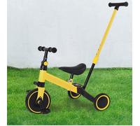 Tricycle pliable pour enfant Homewell - Vélo sans pédale jaune pour bébé de 18 mois à 4 ans