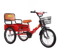 Tricycle Pliable pour Les 5-10 Ans, vélos de croisière d'extérieur avec siège Passager, vélo à 3 Roues avec Roue Gonflable, Tricycle Pousse-Pousse pour Faire du Shopping/Voyager, Frein Simple