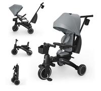 Tricycle pliant 6-en-1 - KINDERKRAFT - JAZZ 3 - Siège 360° inclinable - Capote UPF50+ déperlante - Pliage compact