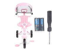 Tricycle pour bébé avec poignée de poussée réglable pour Parents, lumière Musicale, auvent Pliable, Tricycle pour Enfants de 18 Mois à 5 Ans, garçons et Filles (Rose)