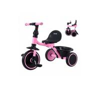 Tricycle pour Enfant de 2 à 5 Ans, Tricycle Préscolaire Pliable avec Siège Réglable et Panier, Cadre en Acier au Carbone, Poignées