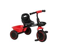 AIYAPLAY Tricycle pour Enfant évolutif avec siège réglable - pédales - 2 paniers - Ceinture - pour Enfant de 2 à 5 Ans - Rouge et Noir
