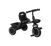 Tricycle pour enfant évolutif avec siège réglable - pédales - 2 paniers - ceinture - pour enfant de 2 à 5 ans - noir
