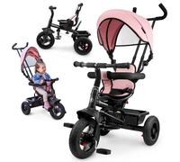 Tricycle Evolutif Enfant- Hypermotion- 1 à 20 kg, Vélo Bébé avec Guidon, Poussoir, Siège Réversible, Poignée Parent, Panier Sac