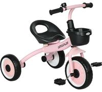 Tricycle pour enfants, construction métallique, panier de rangement, plaisir de conduire, rose