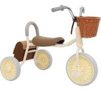 Tricycle pour enfants, coussin en mousse PU, panier imitation rotin, cadre en acier carbone, MULTI