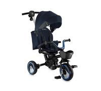Tricycle pour Enfants MoMi IVI, Tricycle avec siège 360°, Harnais de sécurité 3 Points, Repose-Pieds, Toit Solaire, Roues EVA, Canne parentale réglable, Sac Amovible et Panier à Jouets