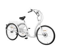 Tricycle rétro pour adulte de 26 pouces, tricycle avec panier, vélo à trois roues réglable en hauteur pour adultes, capacité de charge maximale 120 kg, vélo de banlieue urbaine pour activités de plein