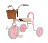 Tricycle rétro pour enfant avec pédales, vélo de course 3 en 1, 2-6 ans | Siège rembourré avec dossier, panier et pédales antidérapantes sur le tricycle pour tout-petit, équilibre agile et équilibré