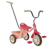 Tricycle métal avec canne et benne rose TU