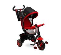 Tricycle timmy rouge avec guidon et repose pieds