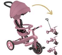 Globber - Tricycle évolutif Explorer 4 EN1 ECO - 100% plastique recyclé - Rose framboise