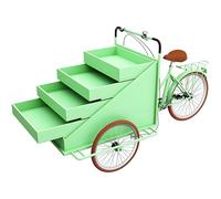 Tricycle Utilitaire Grand Format, vélo Cargo à Assistance électrique, Food Truck à 3 Roues pour événements, Chariot à Fleurs Ouvert, triporteur Utilitaire Mobile pour mar