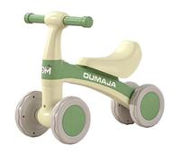 Tricycle Vélo d'équilibre for Tout-Petits, garçons et Filles de 1 à 3 Ans, Jouet for bébé avec siège Souple, 4 Roues sans pédales draisienne(Groen,No Music)