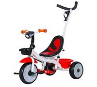 Tricycle - Vélo Enfant Dès 15 Mois - Canne Parentale Amovible - 75 * 50 * 87cm - Rouge Blanc