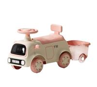 Tricycle Voiture à Pousser avec remorque, Jouets d'intérieur et d'extérieur for Enfants avec Rangement sous Le siège, Musique légère draisienne(Roze,with Trailer)