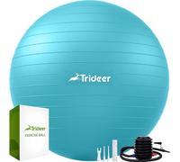 Trideer® Balle de gymnastique épaisse, balle Pilates anti-burst, balle-siège de bureau, pour l'équilibre, le yoga comme petit matériel de fitness - dans le bureau de gym à domicile, pompe à air inclus