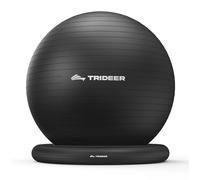 Trideer Chaise ballon de yoga avec base pour bureau, siège de ballon d'exercice et de stabilité, ballon de pilates pour entraînement central, ballon de grossesse pour plus de confort, soulagement des