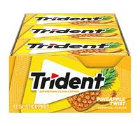 Trident Ananas Twist Gomme à mâcher sans sucre au xylitol 14 bâtonnets 39 g
