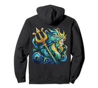 Trident de Poséidon en vitrail style Noël Sweat à Capuche