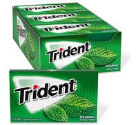 Trident Gomme à mâcher sans sucre à la menthe verte, menthe verte, 12 paquets de 14 (168 au total)