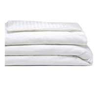TRIDENT Housse de Couette - Coton mélangé de qualité supérieure - Tissage à Rayures sergé - Doux et Facile d'entretien - Draps de lit d'hôtel (1 Couette d'hôtel, très Grand lit, Blanc)