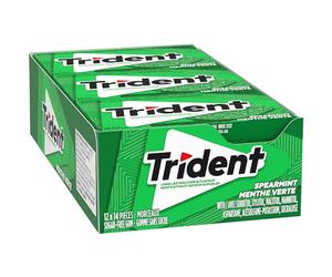 Trident Trident Gomme sans sucre, menthe verte, 12 sachets