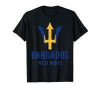 Trident Vintage Vieilli des Antilles de la Barbade T-Shirt Graphique avec Valeur