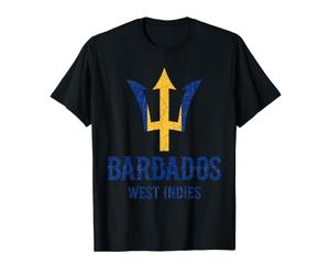 Trident Vintage Vieilli des Antilles de la Barbade T-Shirt Graphique avec Valeur