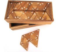 Tridomino-Domino Triangle-Jeu De Pose-Jeu De Société En Bois Avec Chiffres Blancs.[Y684]