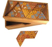 Tridomino-Triomino-Domino Triangle-Jeu De Pose-Jeu De Société En Bois À Pois Colorés.[Y934]