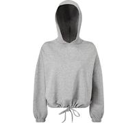 TriDri Sweat à capuche oversize pour femme, longueur crop RW6548 (2XS) (Gris chiné)