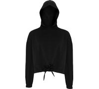 TriDri Sweat à capuche oversize pour femme, longueur crop RW6548 (2XS) (Noir)
