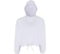 TriDri Sweat à capuche oversize pour femme, longueur crop RW6548 (XS) (Blanc)