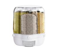TRIEBAN Boîte de rangement rotative 6 en 1 pour aliments secs, céréales, riz, grande capacité, 12,5 kg